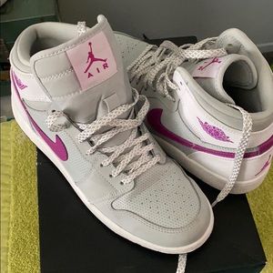Nike Air Jordan Mid White and Pink Women’s Sneakers